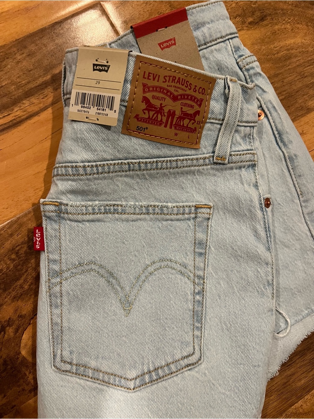 Levi's Light Blue 501 High-Rise Women's Denim Shorts - Picture 2 of 2